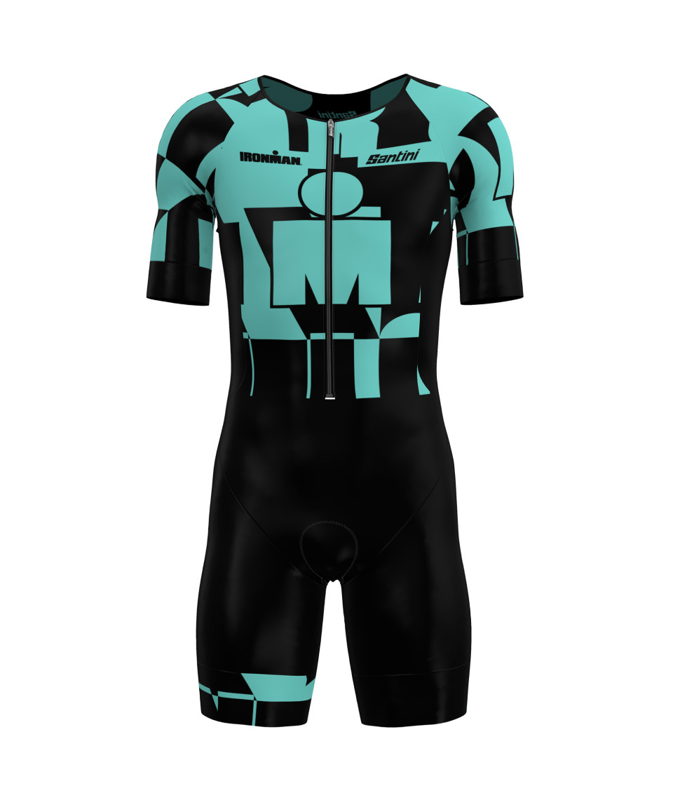 Tuta Da Triathlon A Maniche Corte Da Uomo, MTB Body Trisuit Cycling Skinsuit With Gel Pad Per Nuoto - 4